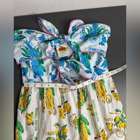 Farm Rio Anthropologie Tiered Cutout Cover-Up Midi Dress Tube Smocked - Picture 11 of 12